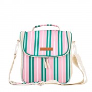 Picnic Lunch Bag | Pink + Green Stripe